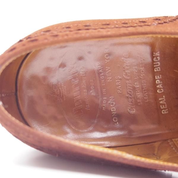 極上★チャーチ 80F/UK8【★アンテロープ革/REAL CAPE BUCK/旧チャーチ】73ラスト/3都市ロゴ/スエード/フルブローグ/Church's★c595