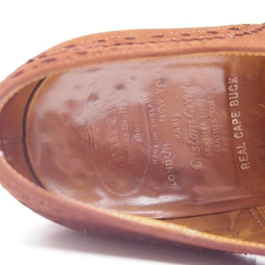 極上★チャーチ 80F/UK8【★アンテロープ革/REAL CAPE BUCK/旧チャーチ】73ラスト/3都市ロゴ/スエード/フルブローグ/Church's★c595