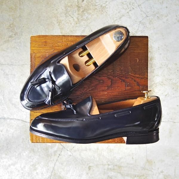 極美品★チャーチ 80F/UK8【★ブックバインダーカーフ/旧チャーチ】3都市ロゴ/KEATS/キーツ/93ラスト/タッセルローファー/Church's★c596