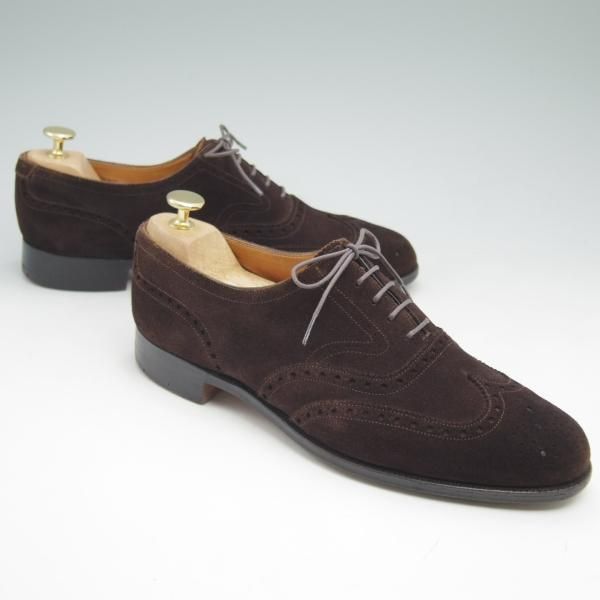 極上★クロケット&ジョーンズ US8.5D/UK8【★ラルフローレン別注/Polo Ralph Lauren】フルブローグ/スエード/Crockett&Jones★c599
