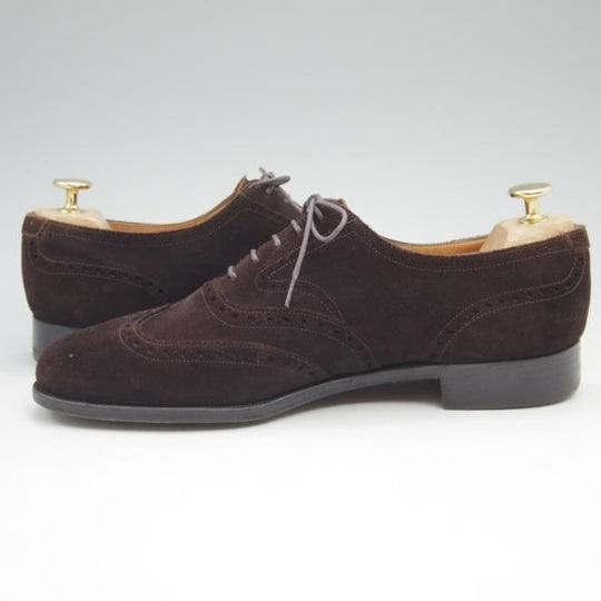 極上★クロケット&ジョーンズ US8.5D/UK8【★ラルフローレン別注/Polo Ralph Lauren】フルブローグ/スエード/Crockett&Jones★c599