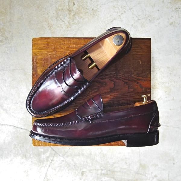 極上★(米)ジョンストン&マーフィー UK6程度【★ブラックラピド製法】コインローファー/赤茶/ポリッシュレザー/Johnston&Murphy★c602