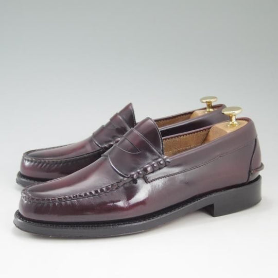 極上★(米)ジョンストン&マーフィー UK6程度【★ブラックラピド製法】コインローファー/赤茶/ポリッシュレザー/Johnston&Murphy★c602