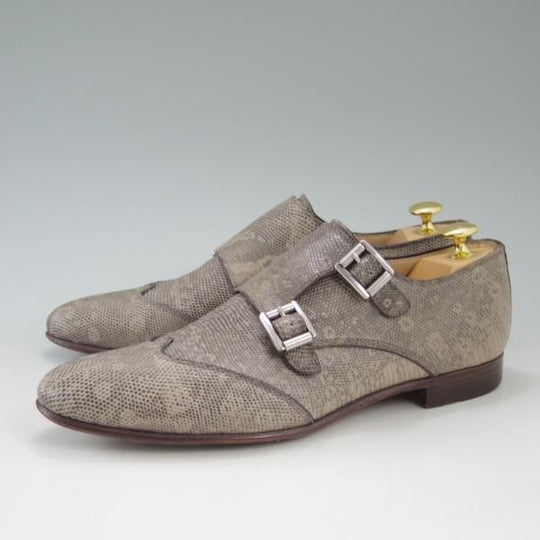 美品★(伊)セルジオロッシ SIZE 6.5【定価￥217,000-★リングリザード仕様】ダブルモンク/sergio rossi★c604