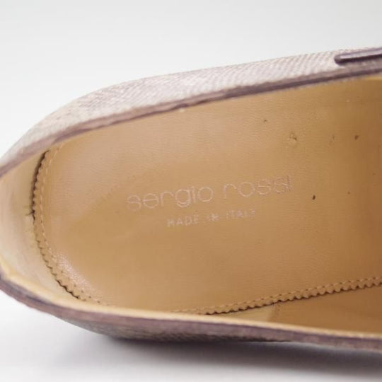 美品★(伊)セルジオロッシ SIZE 6.5【定価￥217,000-★リングリザード仕様】ダブルモンク/sergio rossi★c604