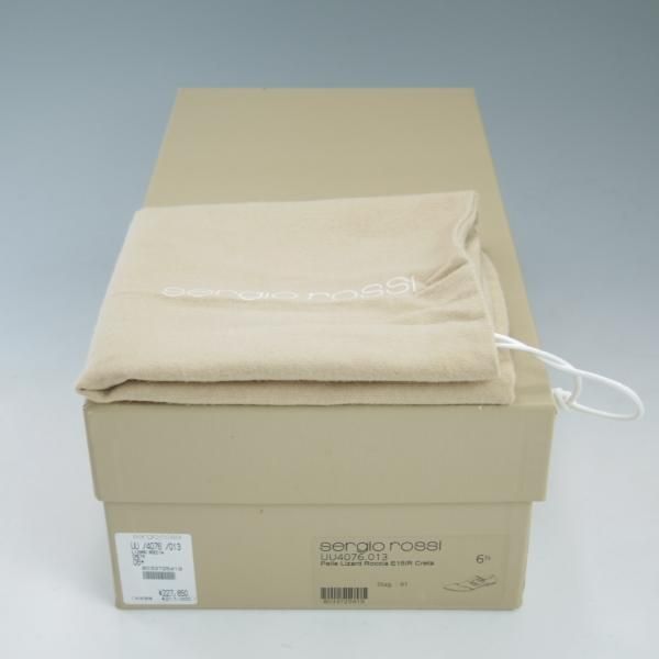 美品★(伊)セルジオロッシ SIZE 6.5【定価￥217,000-★リングリザード仕様】ダブルモンク/sergio rossi★c604