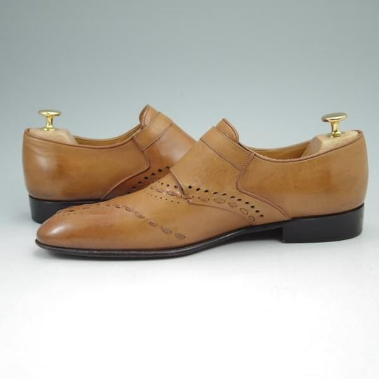 極上★(伊)セルジオロッシ SIZE 6【★ダブルモンク】茶/カーフ/sergio rossi★c612