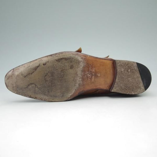 極上★(伊)セルジオロッシ SIZE 6【★ダブルモンク】茶/カーフ/sergio rossi★c612