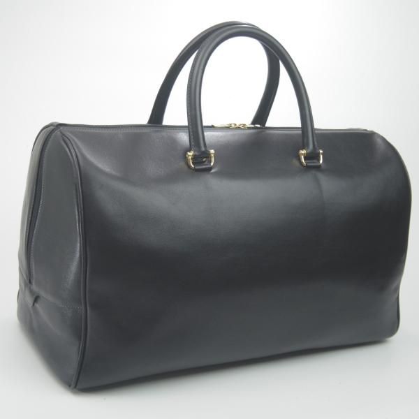 美品★(伊)バラスコリ/VALASCOLI【高額★ボストンバッグ】黒/レザー/メンズ ビジネス バッグ★N5178