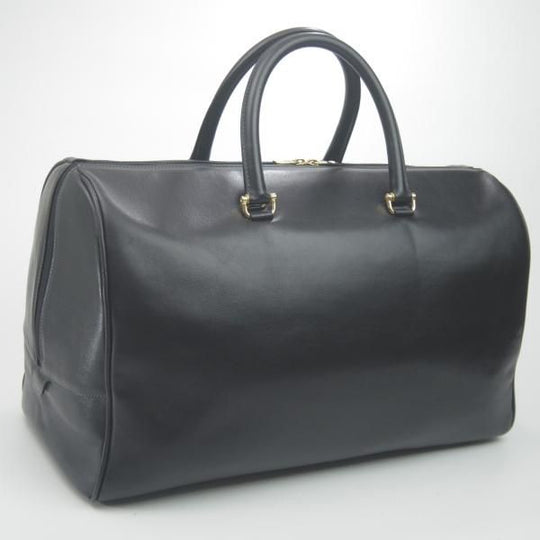 美品★(伊)バラスコリ/VALASCOLI【高額★ボストンバッグ】黒/レザー/メンズ ビジネス バッグ★N5178