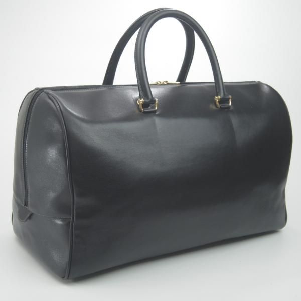 美品★(伊)バラスコリ/VALASCOLI【高額★ボストンバッグ】黒/レザー/メンズ ビジネス バッグ★N5178
