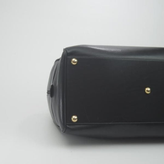 美品★(伊)バラスコリ/VALASCOLI【高額★ボストンバッグ】黒/レザー/メンズ ビジネス バッグ★N5178