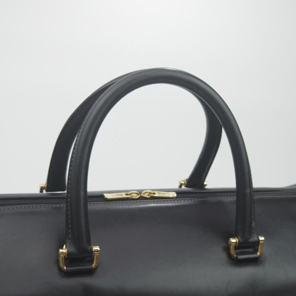 美品★(伊)バラスコリ/VALASCOLI【高額★ボストンバッグ】黒/レザー/メンズ ビジネス バッグ★N5178
