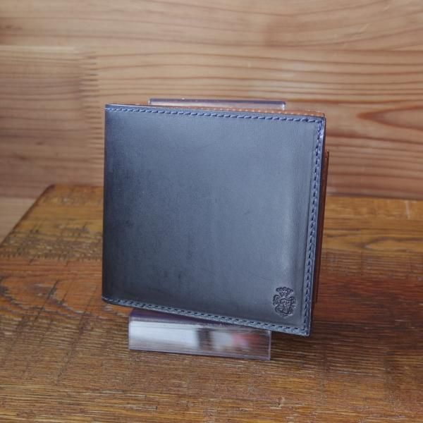 ほぼ未使用★フェリージ【★二つ折り財布/カードケース取り外し可能】F452/レザー/黒茶/メンズ/Felisi★c623
