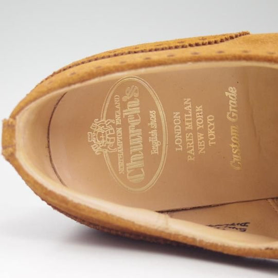 極美品★チャーチ 65F/UK6.5【★ディプロマット/DIPLOMAT/173ラスト】TABACCO/5都市ロゴ/CASTORO SUEDE/Church's★c630