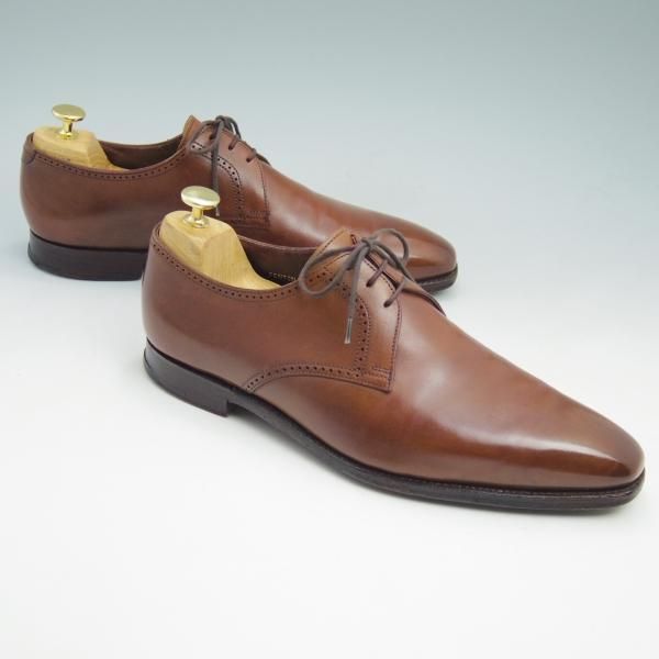 極上★クロケット&ジョーンズ 8E【★ハンドグレードライン/FENTON】プレーントゥ/Vフロント/カーフ/Crockett&Jones★c642