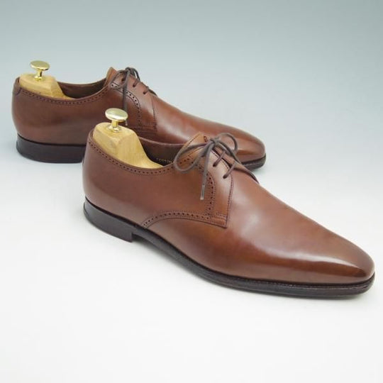 極上★クロケット&ジョーンズ 8E【★ハンドグレードライン/FENTON】プレーントゥ/Vフロント/カーフ/Crockett&Jones★c642