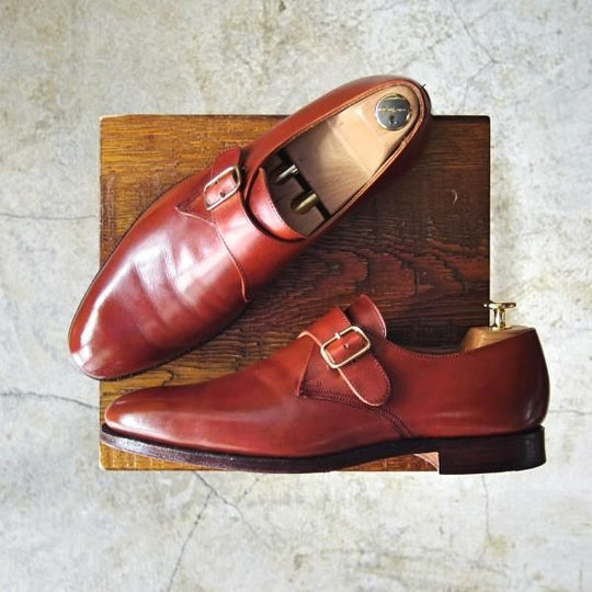 美品★クロケット&ジョーンズ 7.5E【★モンクストラップ/MALVERN/341ラスト】マルヴァーン/Crockett&Jones★c644