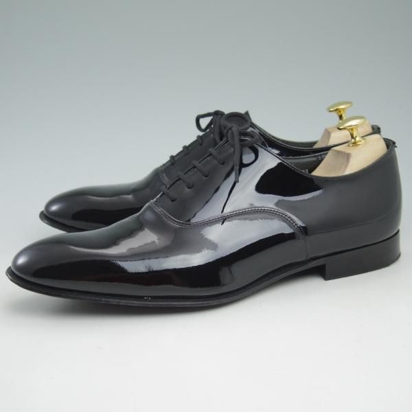 美品★チャーチ 75F/UK7.5【★パテントレザー/ALASTAIR】プレーントゥ/4都市ロゴ/Church's★c651
