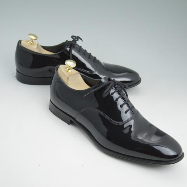 美品★チャーチ 75F/UK7.5【★パテントレザー/ALASTAIR】プレーントゥ/4都市ロゴ/Church's★c651