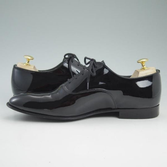 美品★チャーチ 75F/UK7.5【★パテントレザー/ALASTAIR】プレーントゥ/4都市ロゴ/Church's★c651