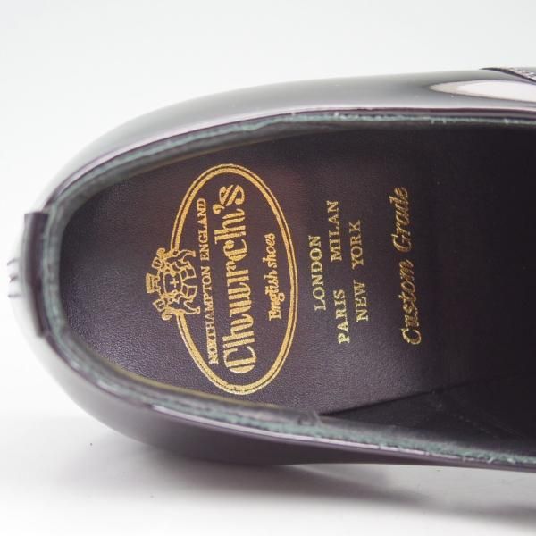 美品★チャーチ 75F/UK7.5【★パテントレザー/ALASTAIR】プレーントゥ/4都市ロゴ/Church's★c651