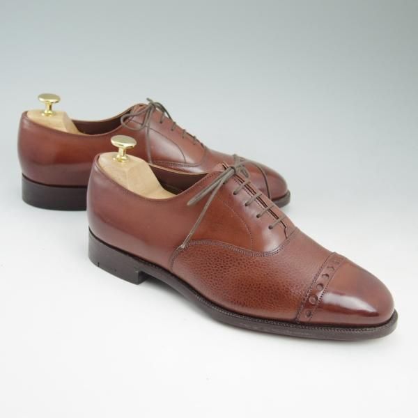未使用★(英)Ede&Ravenscroft 7.5F【★幻の4つのロイヤルワラント時代】パンチドキャップトゥ/カーフ/イード&レベンスクロフト★c658