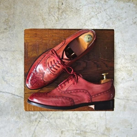 美品★(伊)サントーニ(レディース) SIZE 36【★フルブローグ/51287/ポリッシュレザー】ウイングチップ/SANTONI★c661