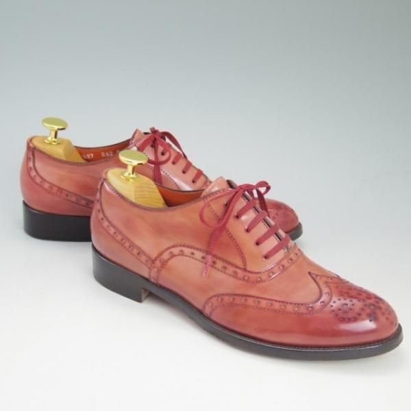 美品★(伊)サントーニ(レディース) SIZE 36【★フルブローグ/51287/ポリッシュレザー】ウイングチップ/SANTONI★c661