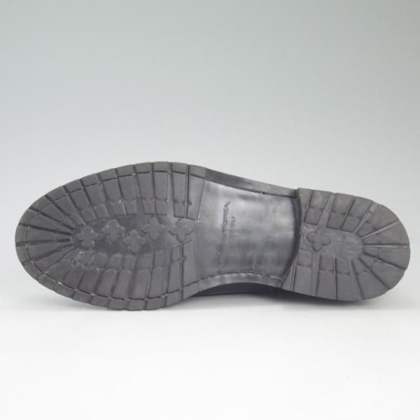 極上★(伊)サントーニ SIZE 9【★ブラックラピド製法/NUVOLAライン】141211/シュリンクレザー/黒/プレーントゥ/SANTONI★c662