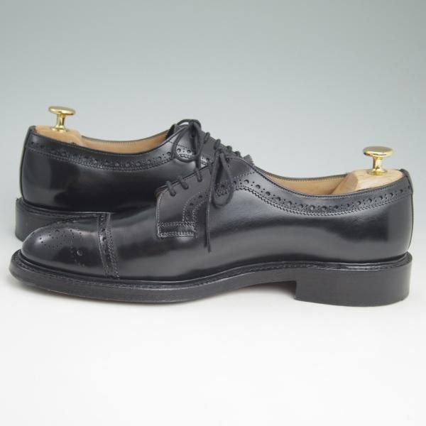 美品★(英)チーニー 7E【★セミブローグ/125ラスト】黒/カーフ/CHEANEY★c671