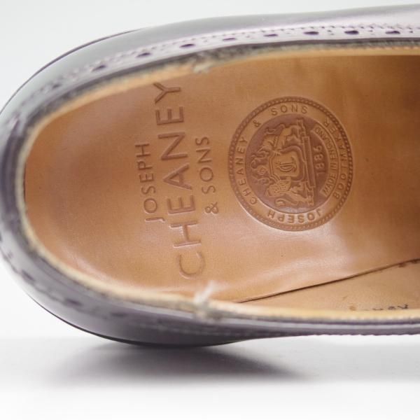 美品★(英)チーニー 7E【★セミブローグ/125ラスト】黒/カーフ/CHEANEY★c671