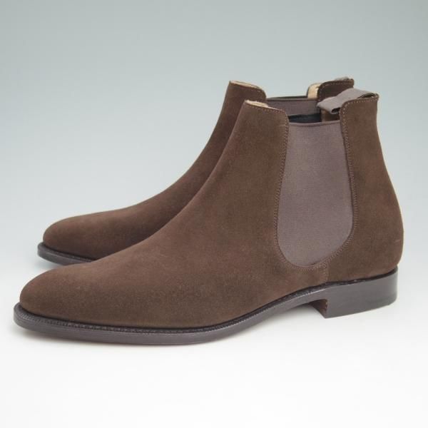 新品★チャーチ 65F/UK6.5【★サイドゴアブーツ/HOUSTON】136ラスト/スエード/濃茶/5都市ロゴ/Church's★c676