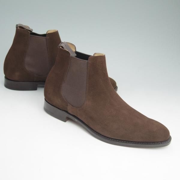 新品★チャーチ 65F/UK6.5【★サイドゴアブーツ/HOUSTON】136ラスト/スエード/濃茶/5都市ロゴ/Church's★c676