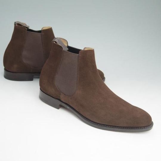 新品★チャーチ 65F/UK6.5【★サイドゴアブーツ/HOUSTON】136ラスト/スエード/濃茶/5都市ロゴ/Church's★c676