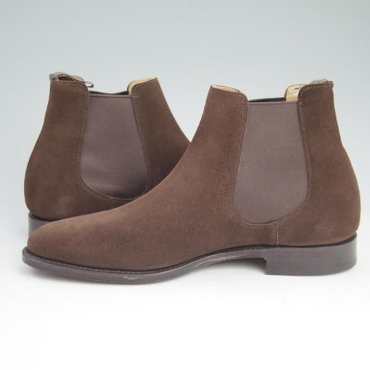 新品★チャーチ 65F/UK6.5【★サイドゴアブーツ/HOUSTON】136ラスト/スエード/濃茶/5都市ロゴ/Church's★c676