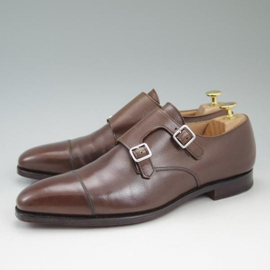美品★クロケット&ジョーンズ 8.5E【★ラウンズ/LOWNDES】348ラスト/ダブルモンク/グレインレザー/Crockett&Jones★c683