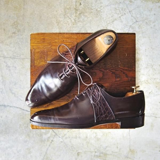 ★(伊)デュカル SIZE 39【貴重★クロコ×カーフ/コンビ仕様】World Footwear Gallery/ワールドフットウェアギャラリー/Ducal★c690