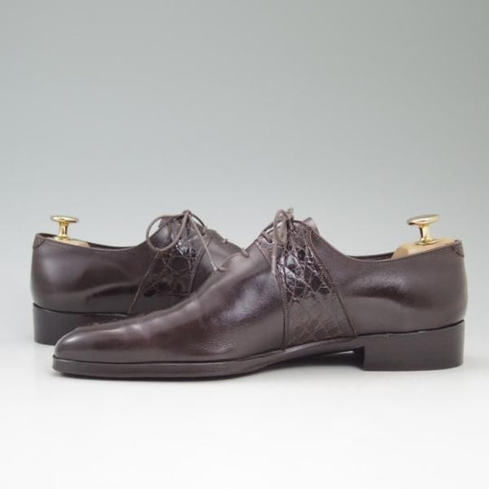 ★(伊)デュカル SIZE 39【貴重★クロコ×カーフ/コンビ仕様】World Footwear Gallery/ワールドフットウェアギャラリー/Ducal★c690