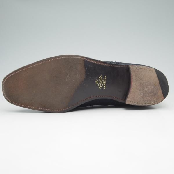 美品★チャーチ 85F/UK8.5【極希少★2都市ロゴ/旧チャーチ/73ラスト】フルブローグ/Charter/スエード/ネイビー/Church's★c691