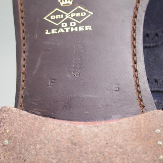 美品★チャーチ 85F/UK8.5【極希少★2都市ロゴ/旧チャーチ/73ラスト】フルブローグ/Charter/スエード/ネイビー/Church's★c691