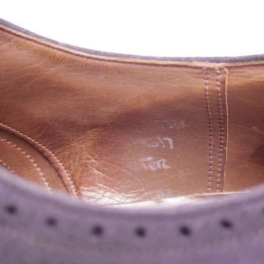 美品★チャーチ 85F/UK8.5【極希少★2都市ロゴ/旧チャーチ/73ラスト】フルブローグ/Charter/スエード/ネイビー/Church's★c691