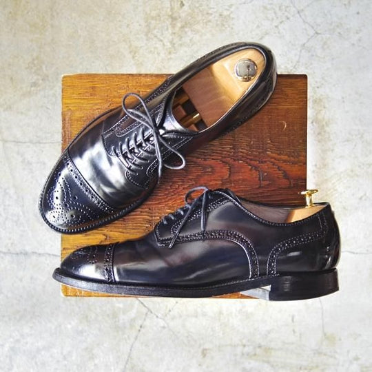 極上★オールデン 8D【★コードバン仕様/モディファイドラスト】54095/セミブローグ/黒/Alden★c694