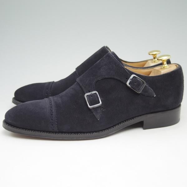 美品★(伊)クラウディオ・マリーニ 39【★(広尾)Al Bazar Tokyo別注/ブラックラピド製法】ダブルモンク/スエード/CLAUDIO MARINI★c695