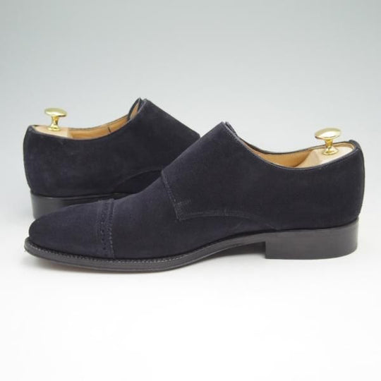 美品★(伊)クラウディオ・マリーニ 39【★(広尾)Al Bazar Tokyo別注/ブラックラピド製法】ダブルモンク/スエード/CLAUDIO MARINI★c695