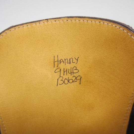 美品★ジョンロブ製 9【希少★エルメス別注/HERMES】HARRY/H413ラスト/ストレートチップ/スエード/濃茶/JOHN LOBB★c698
