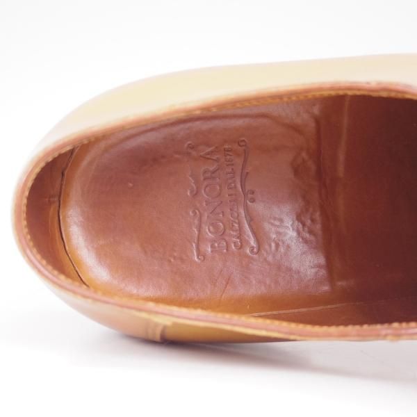 美品★(伊)ボノーラ SIZE 39.5【貴重★旧ボノーラ】Uチップ/茶/BONORA★c703