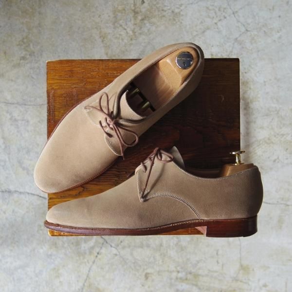 美品★クロケット&ジョーンズ 7.5D【★NEWQUAY/ニューキー】スエード/240ラスト/プレーントゥ/Crockett&Jones★c704