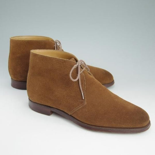 美品★クロケット&ジョーンズ 8E【名作★チャートシー/CHERTSEY】スエード/224ラスト/チャッカブーツ/茶/Crockett&Jones★c705