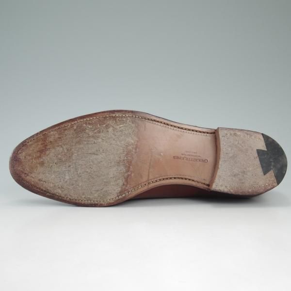 美品★クロケット&ジョーンズ 8.5E【名作★CONNAUGHT/コノート】茶/ストレートチップ/カーフ/Crockett&Jones★c709